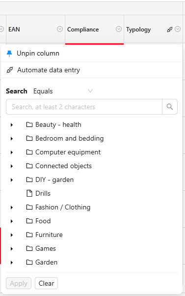 Filtering examples